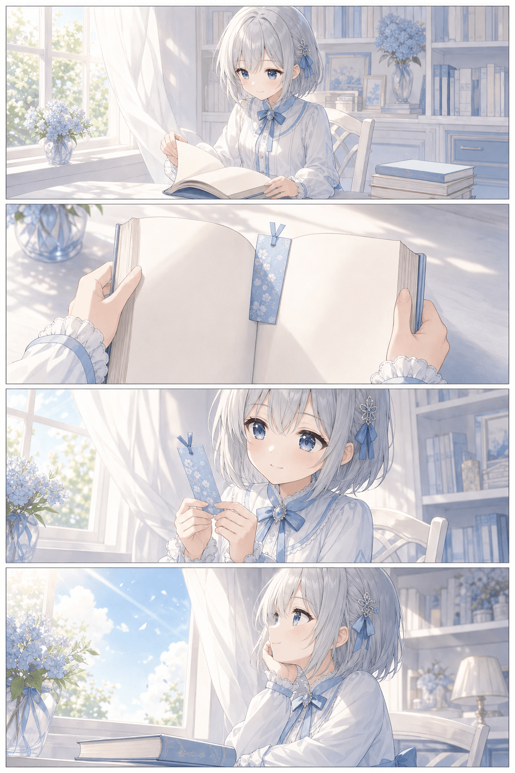 青いしおりを見つけた午後
