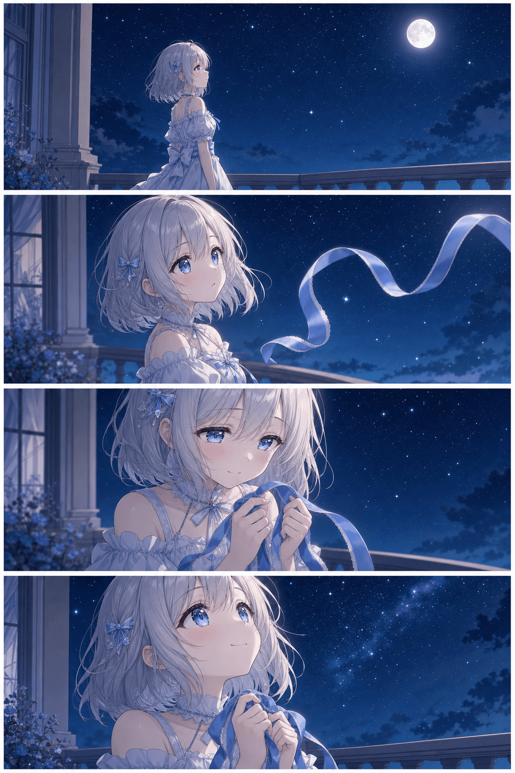 星空にゆれる青いリボン