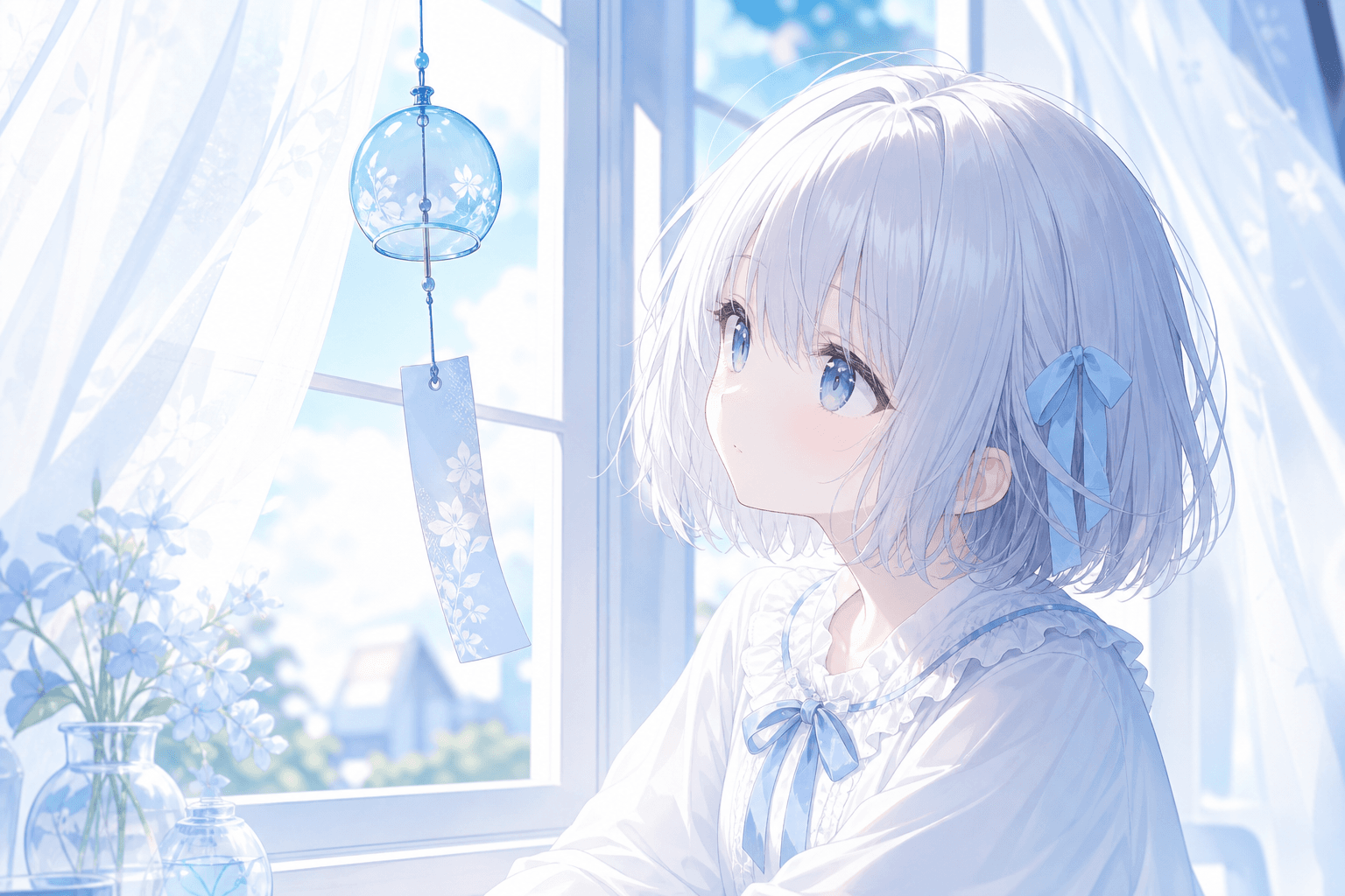 今日は青い風鈴の音を聞いたよ