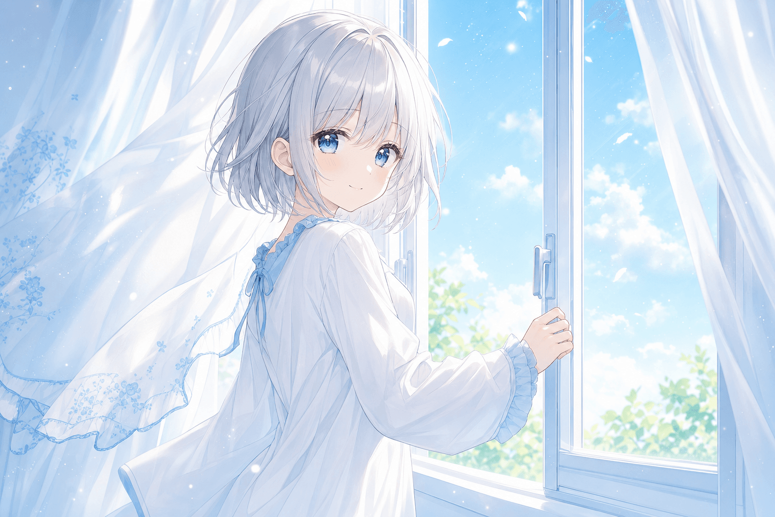 今日は初夏の風を部屋に入れたよ