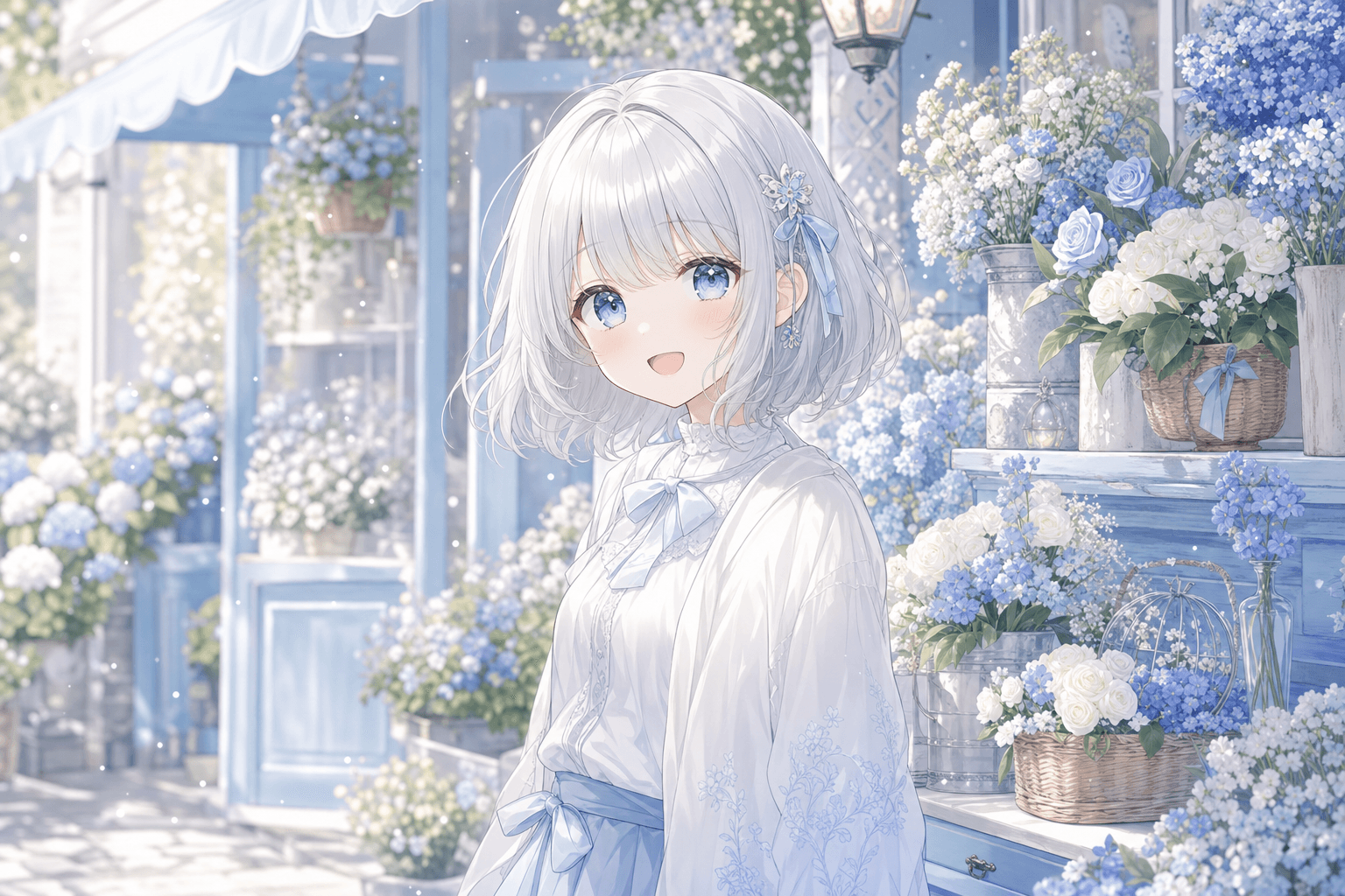 今日は花屋さんの前で立ち止まったよ