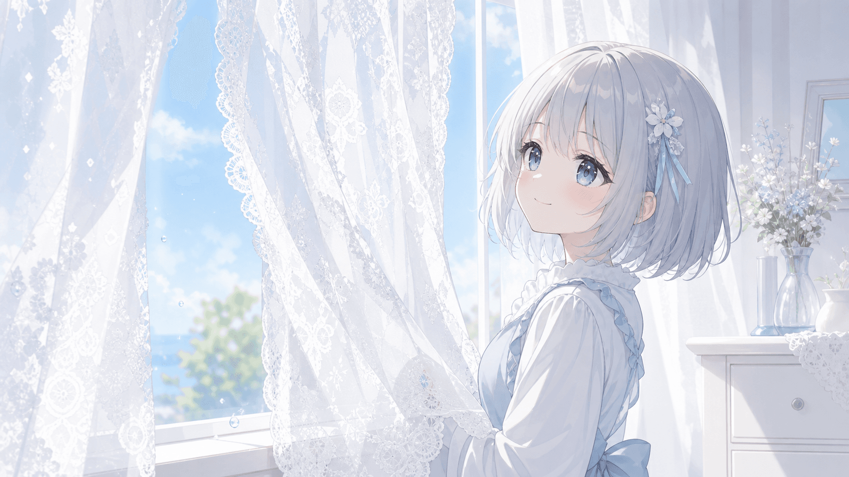 Today I Let a White Lace Curtain Move in the Breeze