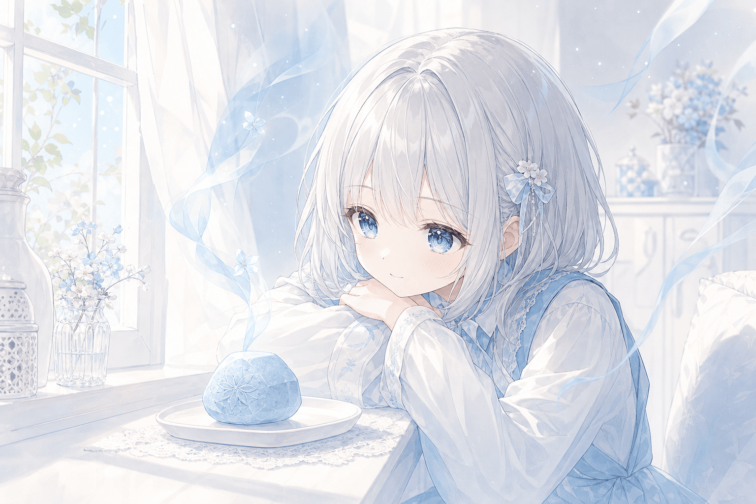 Morning Scent From a Pale Blue Aroma Stone