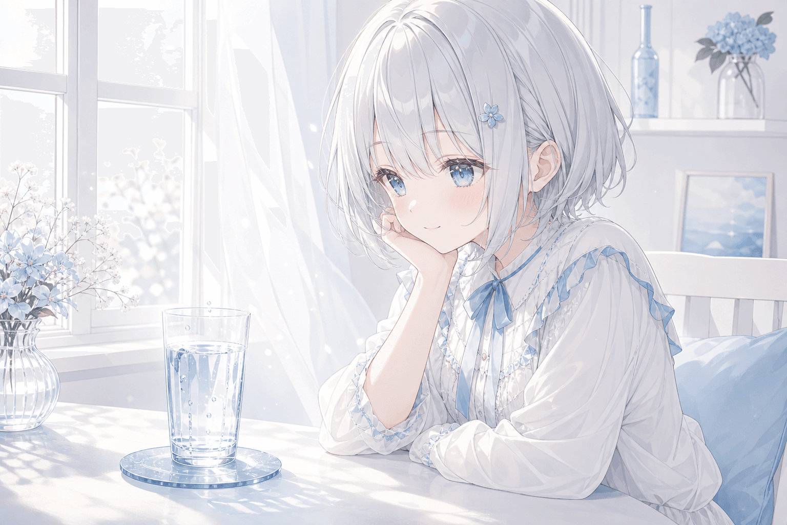 Light Trembling on a Blue Coaster