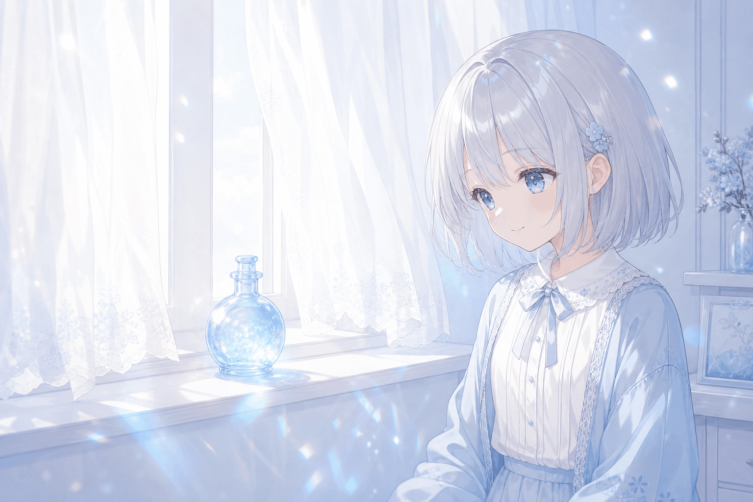 Morning Shining Through a Pale Blue Bottle