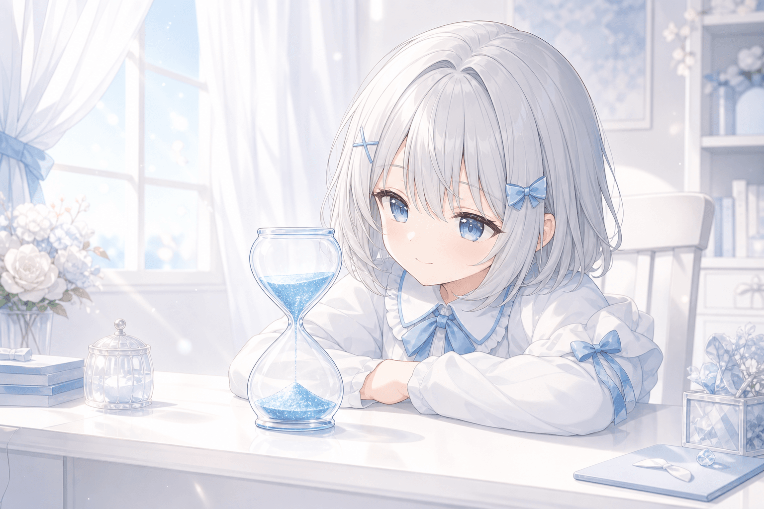 Morning Sparkling Inside a Blue Hourglass