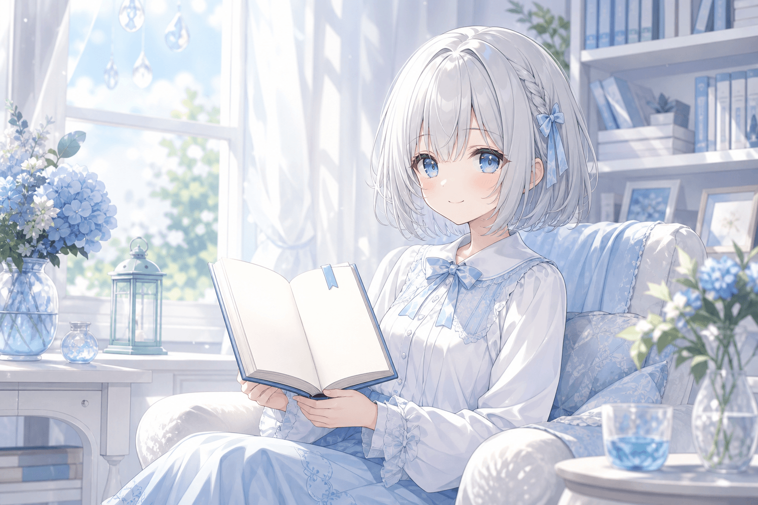 青いしおりを見つけた午後
